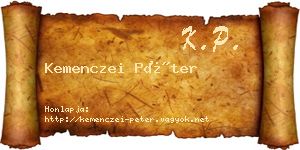 Kemenczei Péter névjegykártya