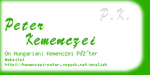 peter kemenczei business card